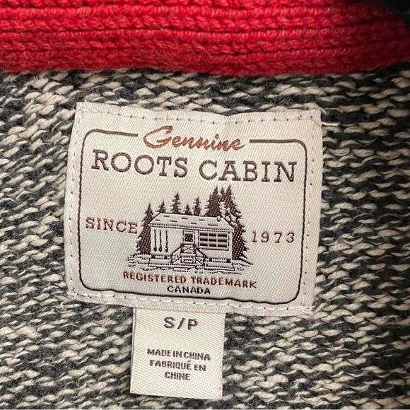 Roots Cabin Cotton Open Front Long Cardigan Sweater Coat Grey Oat Mix S - Picture 10 of 11